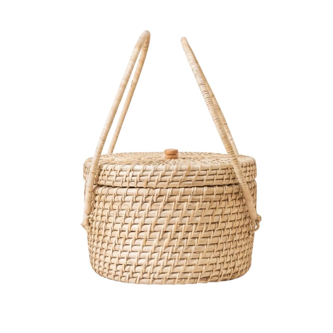 Elegant Rattan Picnic Basket